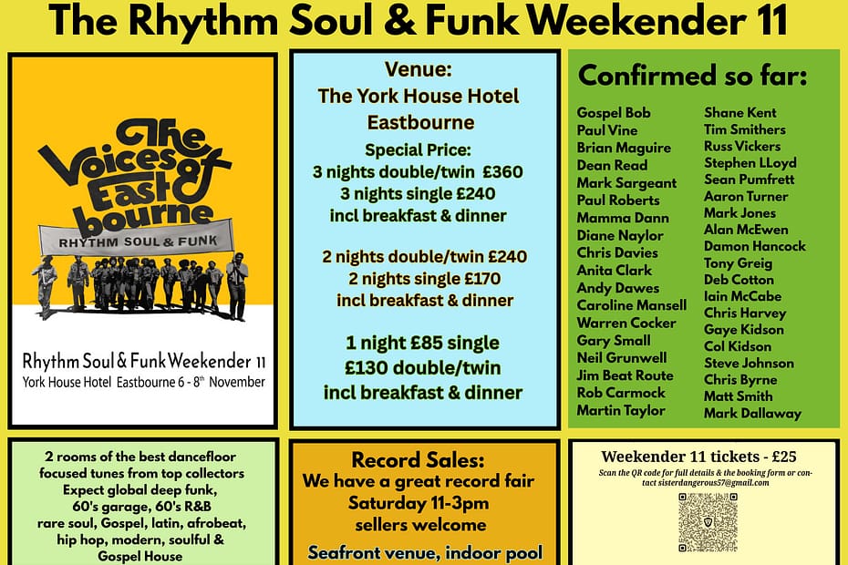 Rhythm Soul & Funk Weekender 11 poster, Eastbourne, 6–8 November 2026